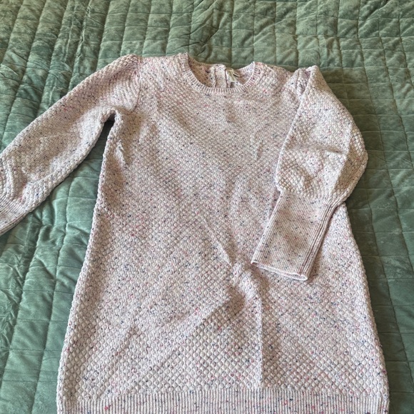 Janie and Jack Light Pink and Blue Crew Neck Sweater Dress - Picture 5 of 6
